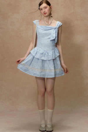 Blue Fairy Plaid Dress