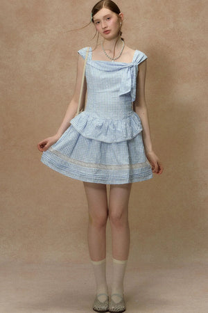 Blue Fairy Plaid Dress