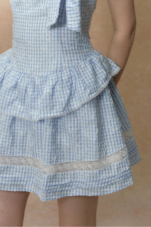 Blue Fairy Plaid Dress