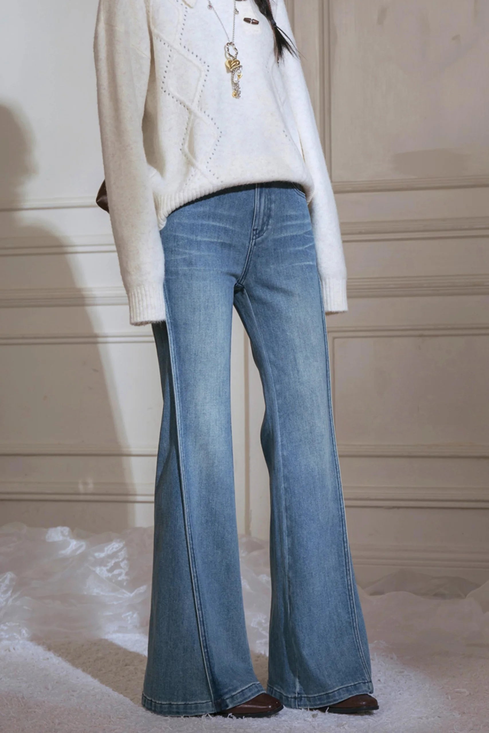 Blue Flared Pants