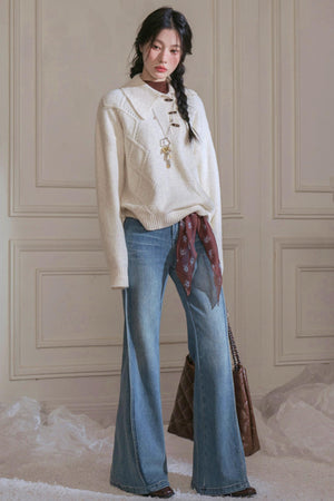 Blue Flared Pants