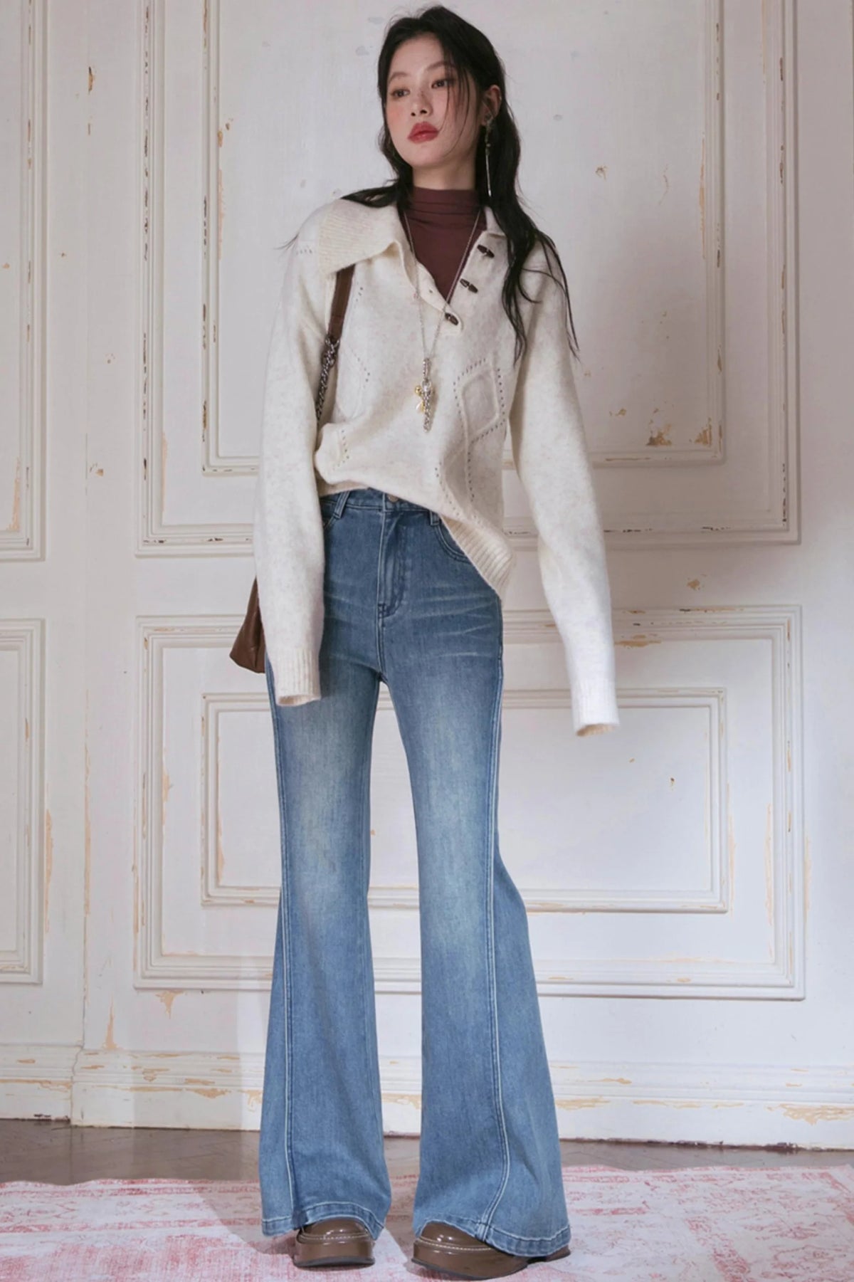 Blue Flared Pants