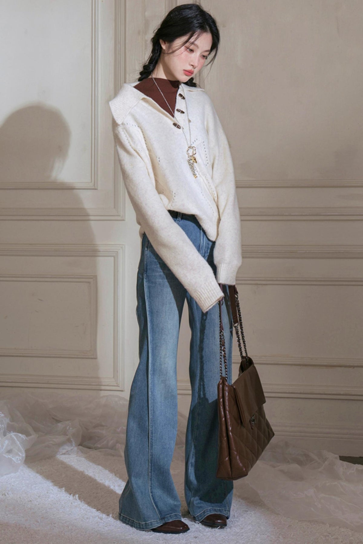 Blue Flared Pants