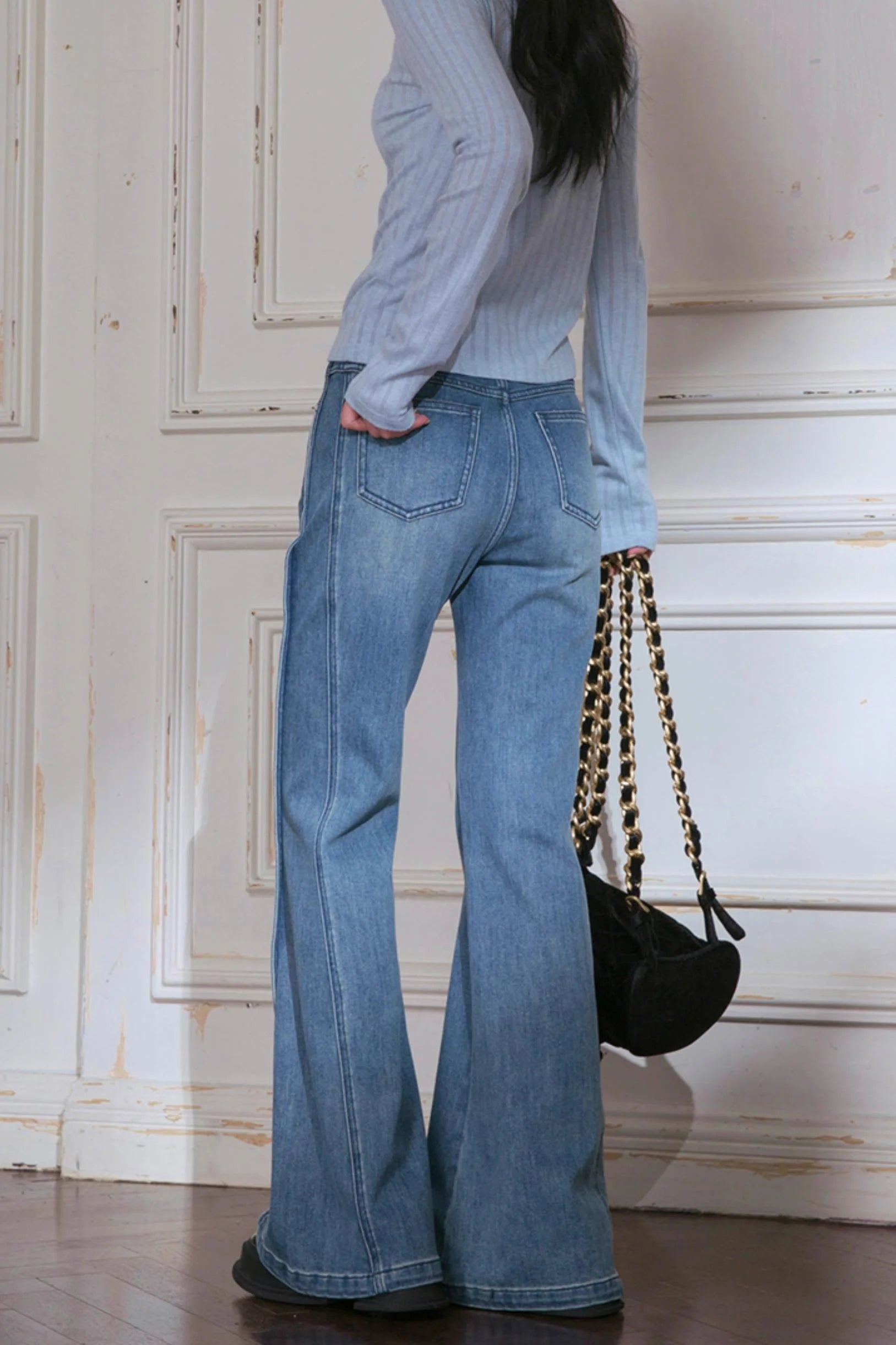 Blue Flared Pants
