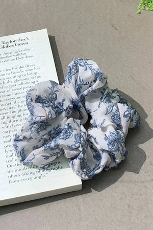 Blue Floral Mesh Strap Mini Dress