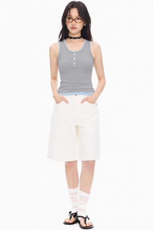 Blue Gray Layered Tank Top