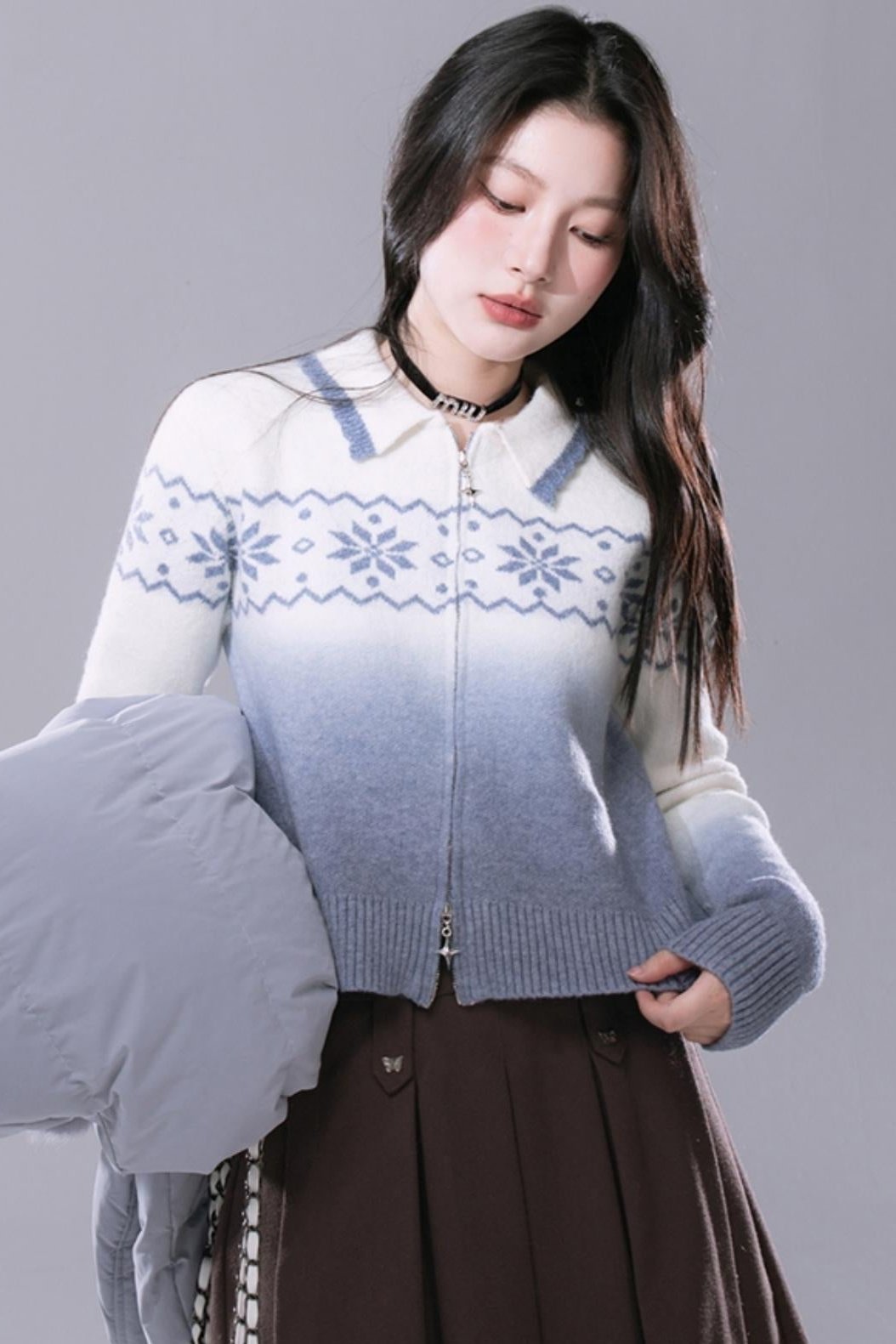 Blue Lagoon Gradient Jacquard Sweater