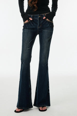 Blue Lightning Bootcut Pants