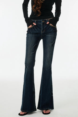 Blue Lightning Bootcut Pants