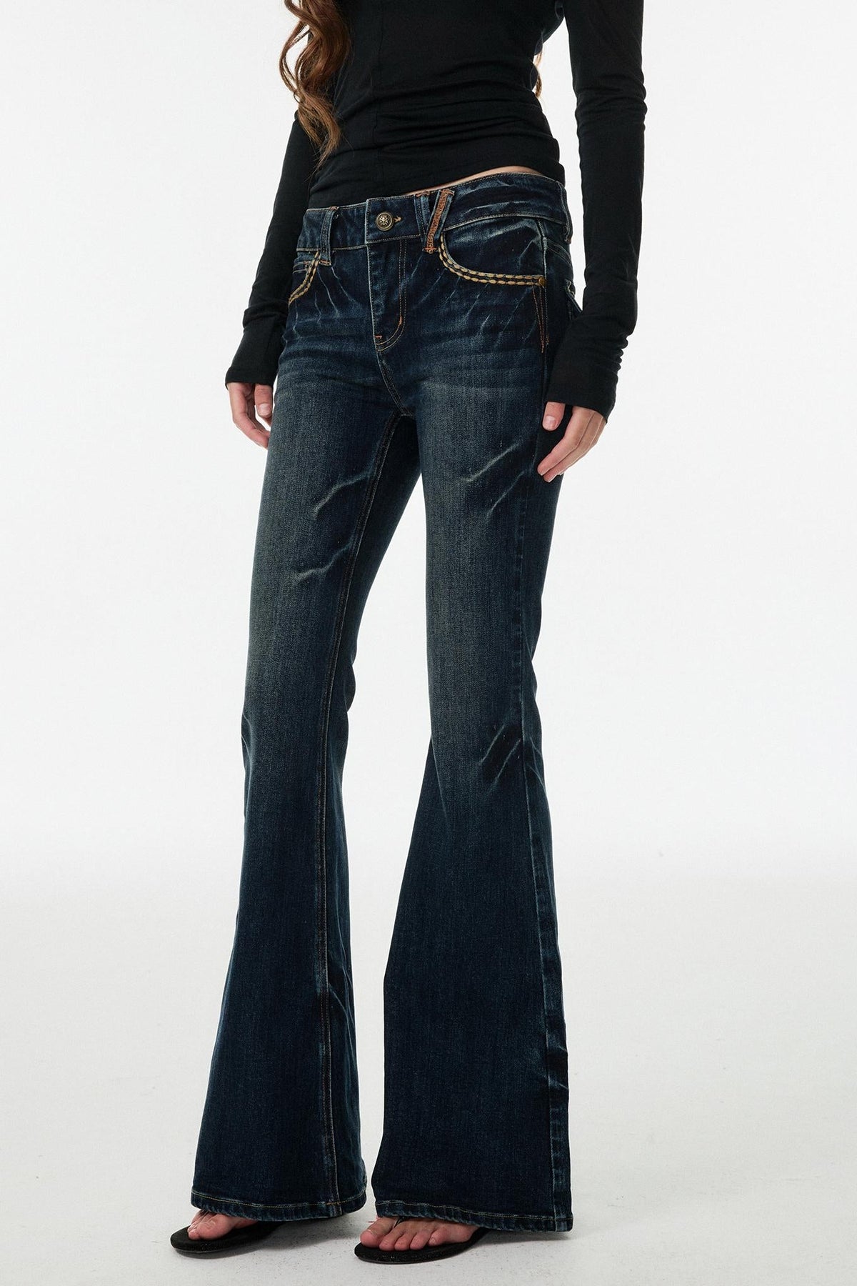 Blue Lightning Slimming Bootcut Pants