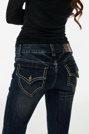 Blue Lightning Slimming Bootcut Pants