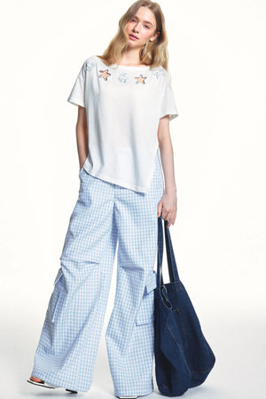 Blue Plaid Cargo Pants