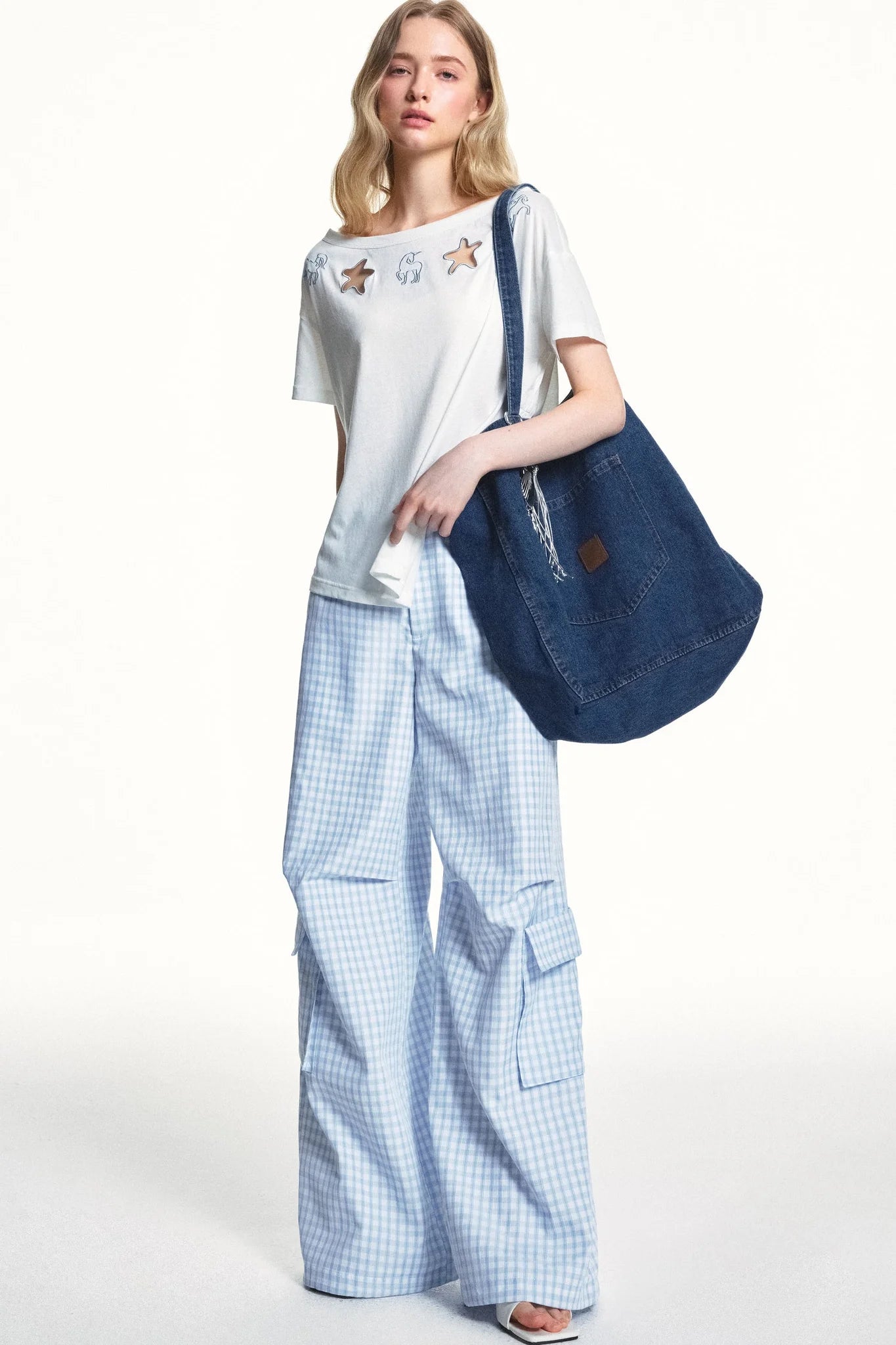 Blue Plaid Cargo Pants