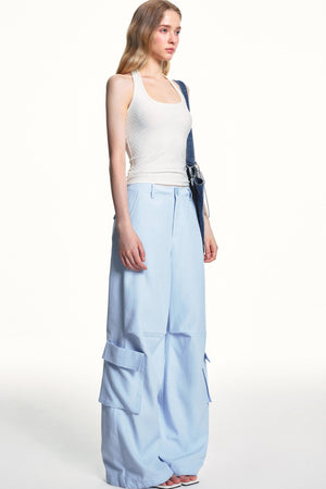 Blue Plaid Cargo Pants