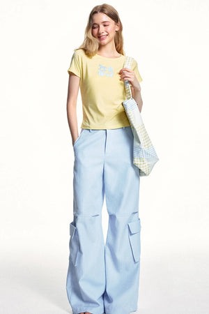 Blue Plaid Cargo Pants