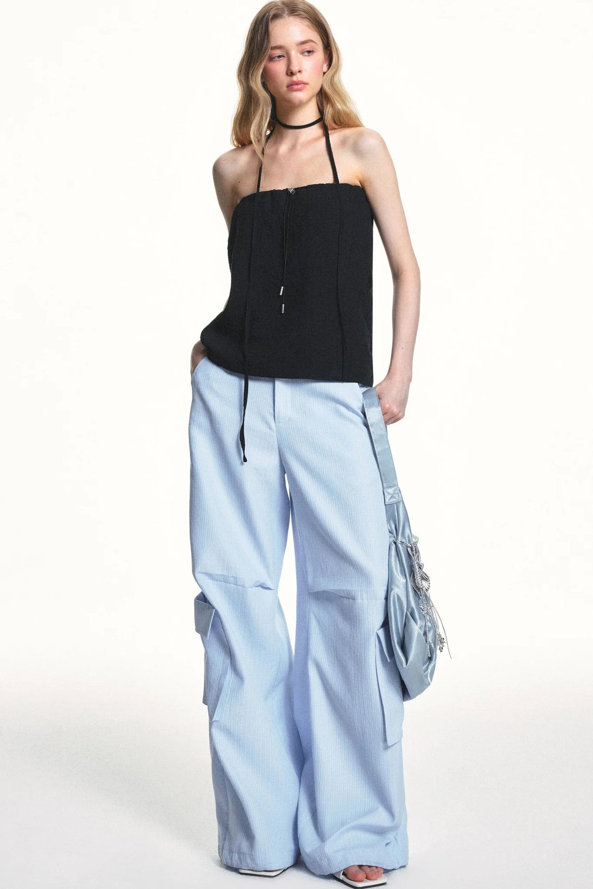 Blue Plaid Cargo Pants