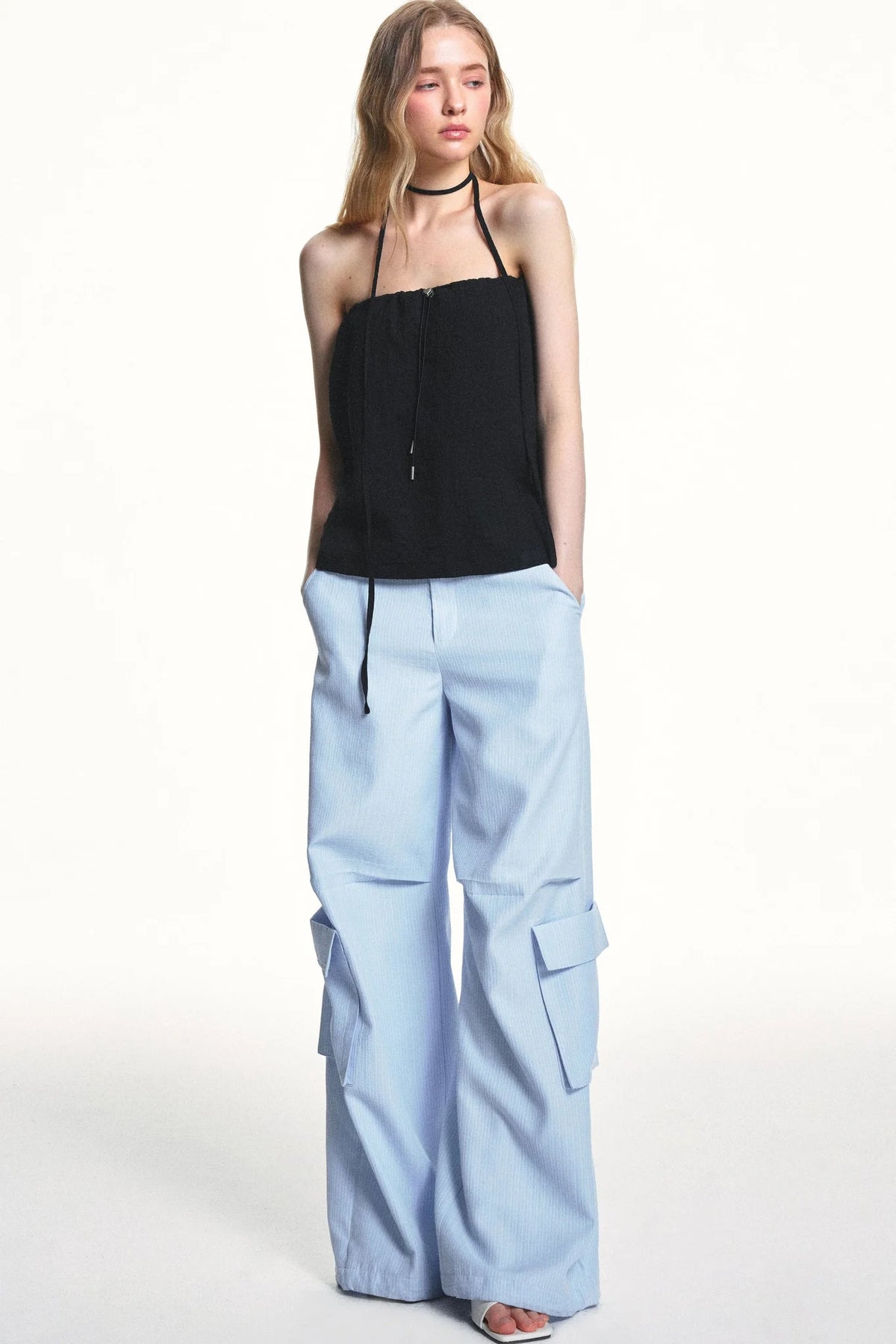 Blue Plaid Cargo Pants