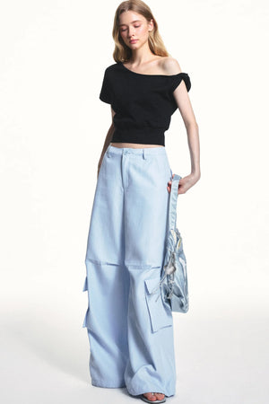 Blue Plaid Cargo Pants
