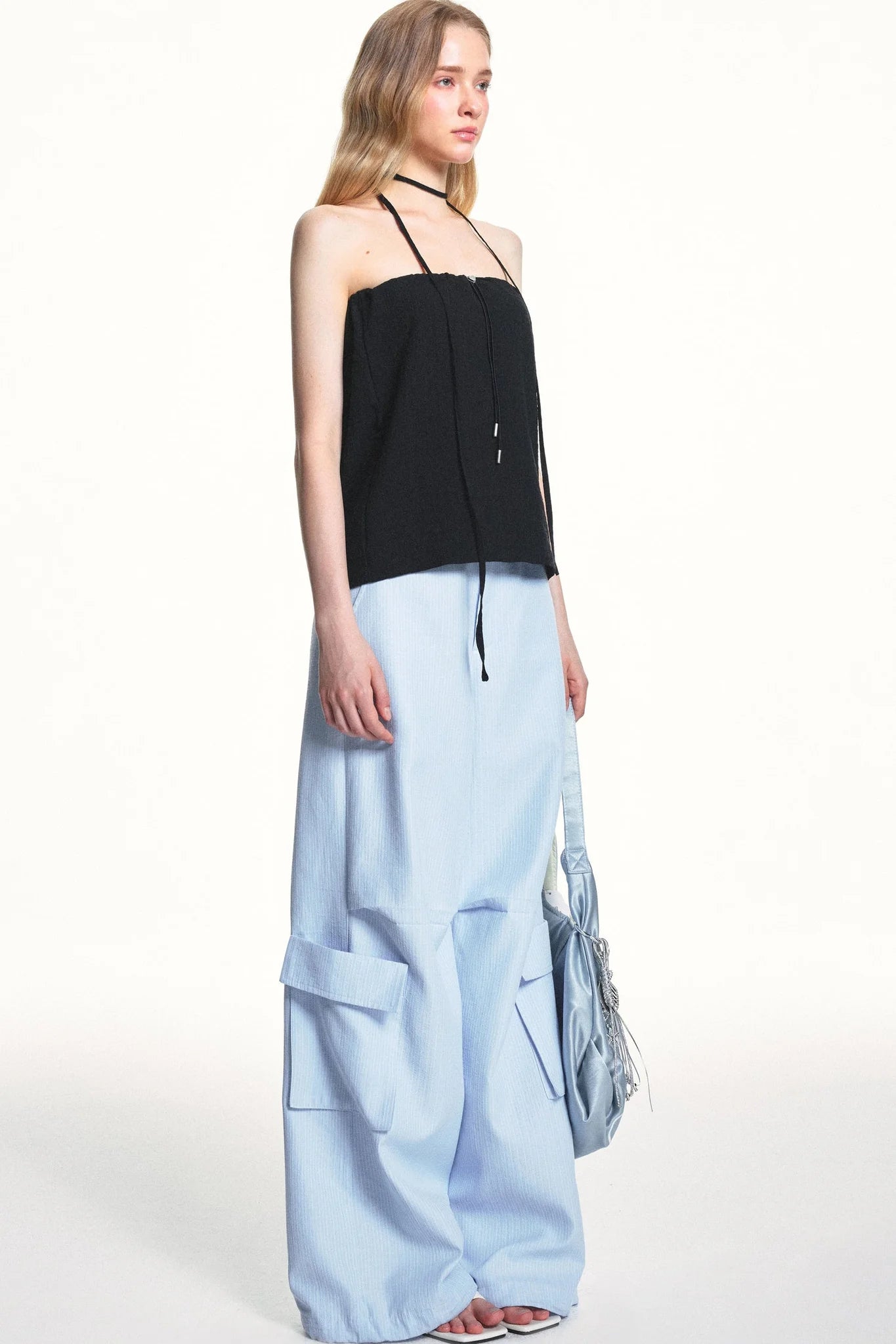 Blue Plaid Cargo Pants
