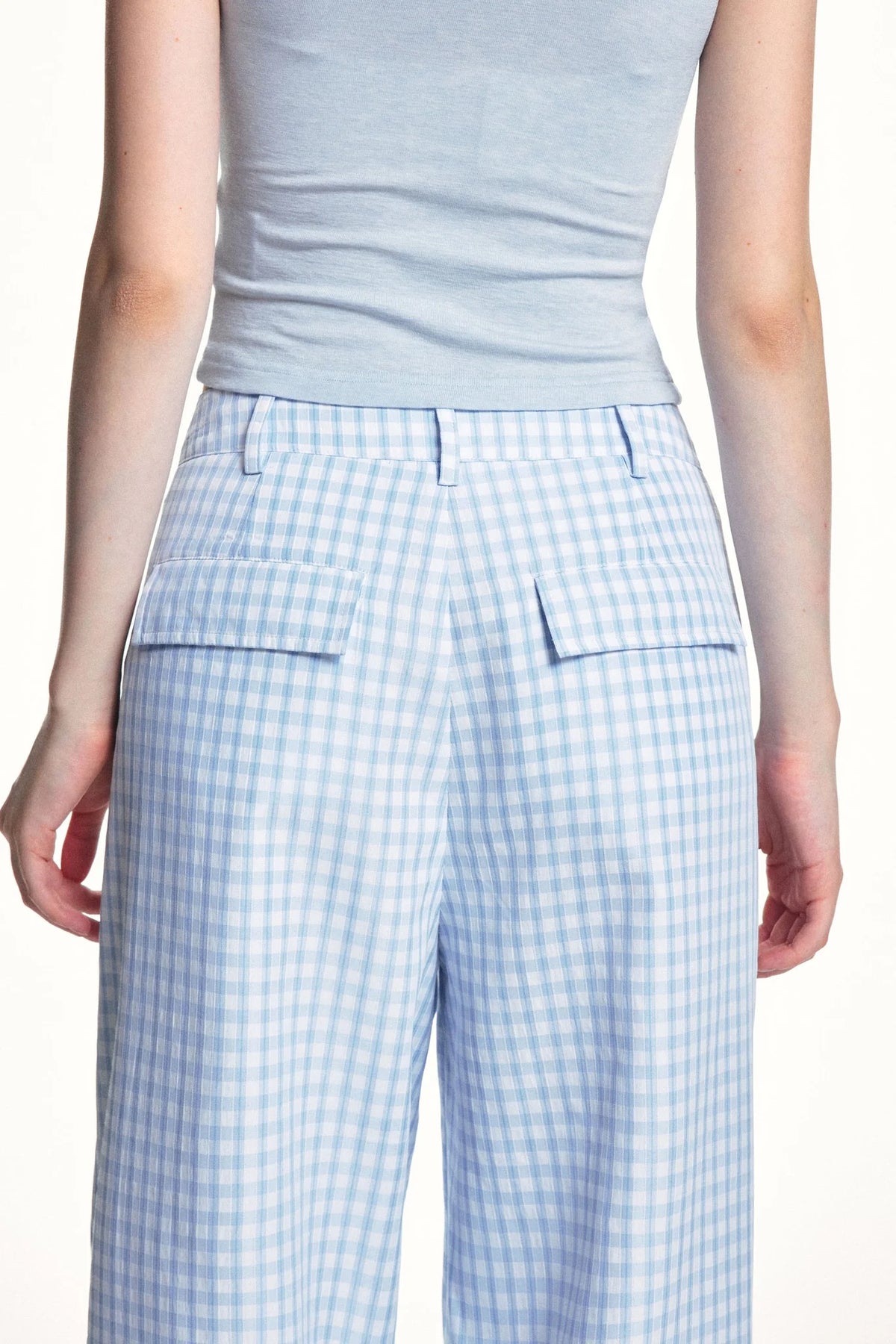 Blue Plaid Cargo Pants