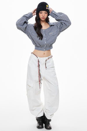 Blue Plaid Skirt Set-Up