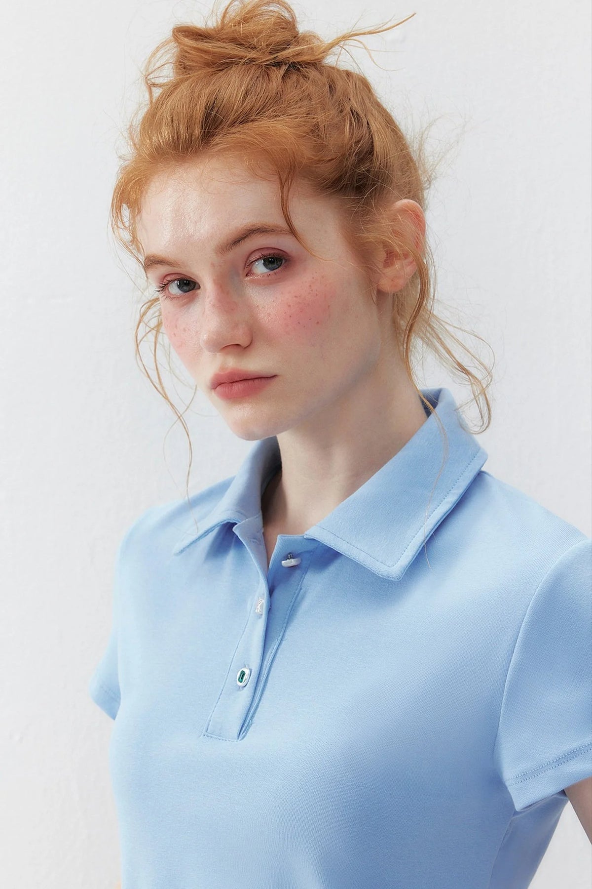 Blue Polo Collar T-Shirt