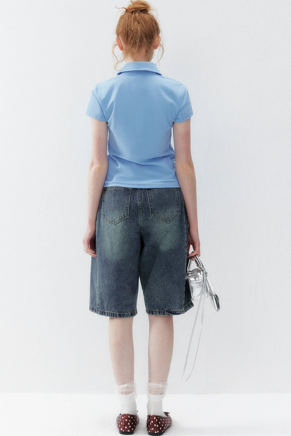 Blue Polo Collar T-Shirt