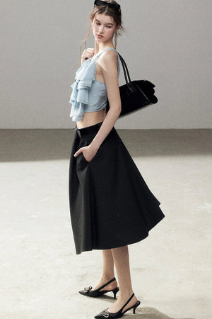 Blue Ruffle Top and Skirt Set-Up