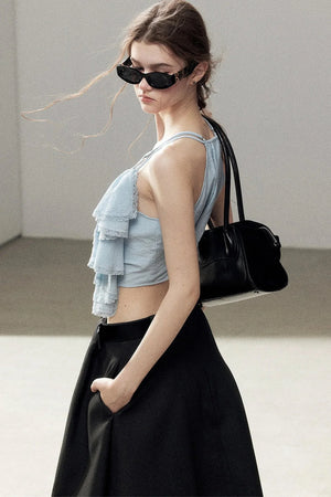 Blue Ruffle Top and Skirt Set-Up