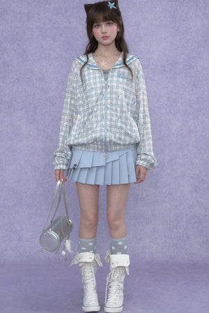 Blue Sailor Collar Sun Jacket