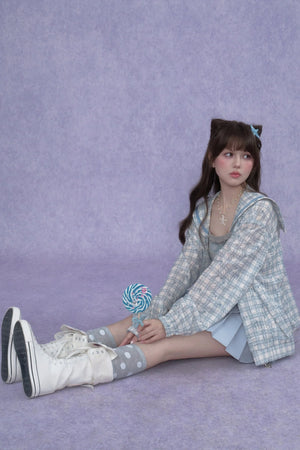 Blue Sailor Collar Sun Jacket