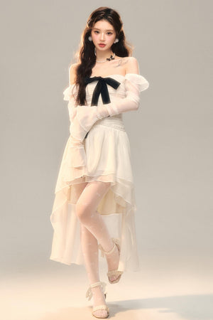 Blue Slim Bow Dress