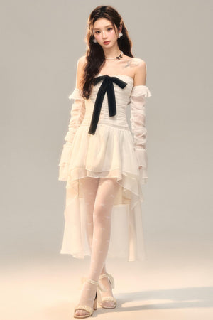 Blue Slim Bow Dress