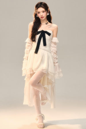 Blue Slim Bow Dress