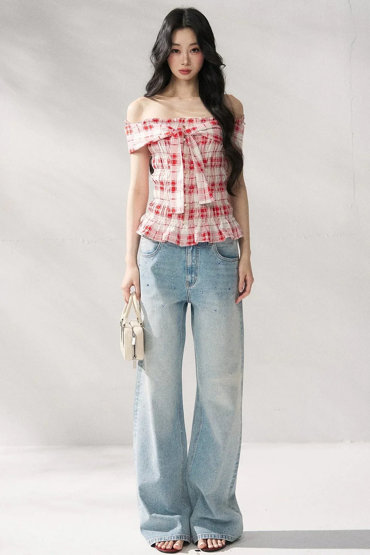 Blue Straight-Leg Denim Pants