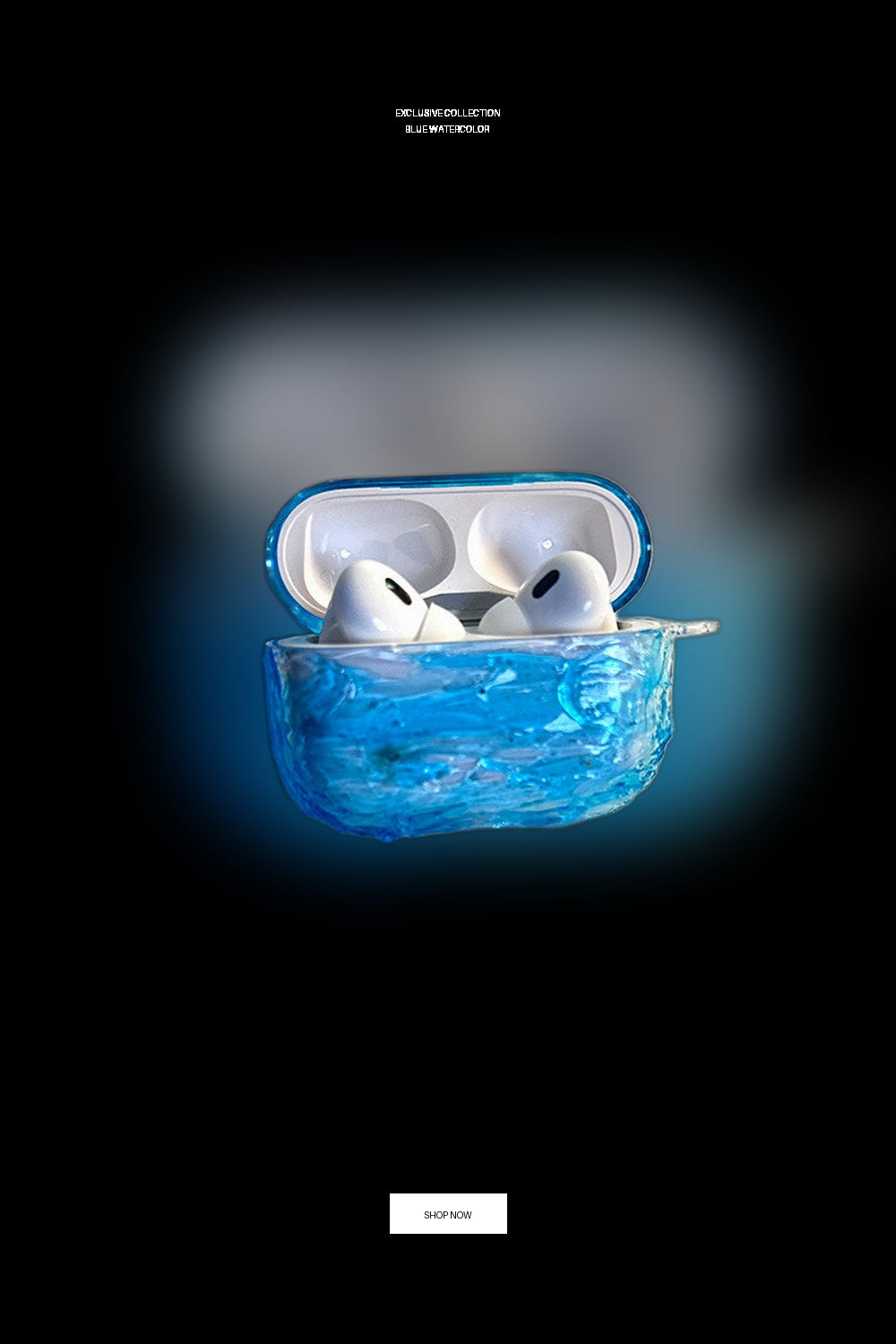 Pinterest Pin for Blue Watercolor Texture Protective Case for AirPods 4, Pro 2, 3, 2, 1 Apple AirPods 4 / Blue Watercolor