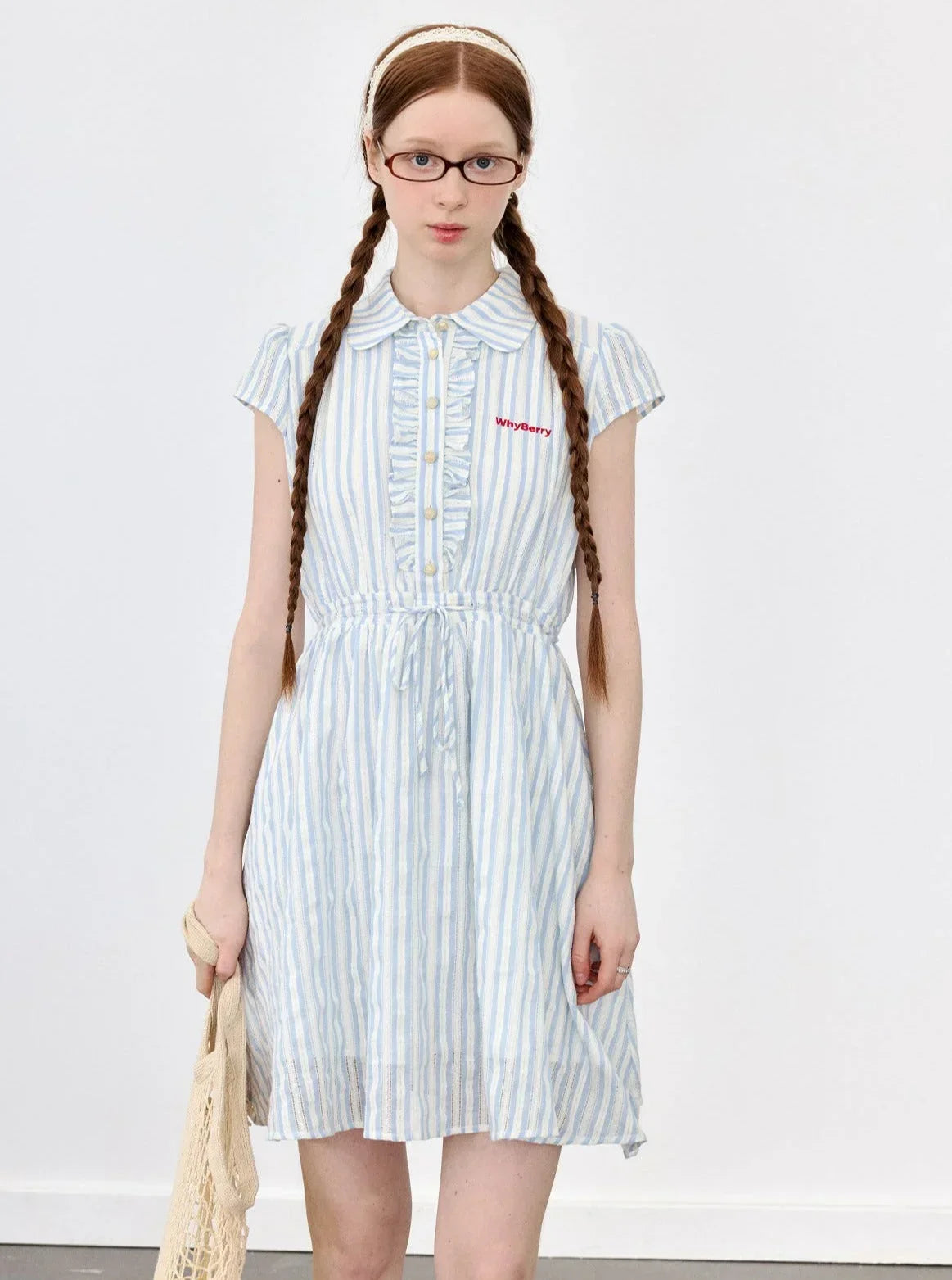 Blue White Plaid Preppy Dress