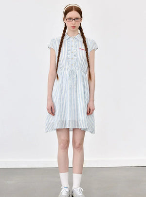 Blue White Plaid Preppy Dress