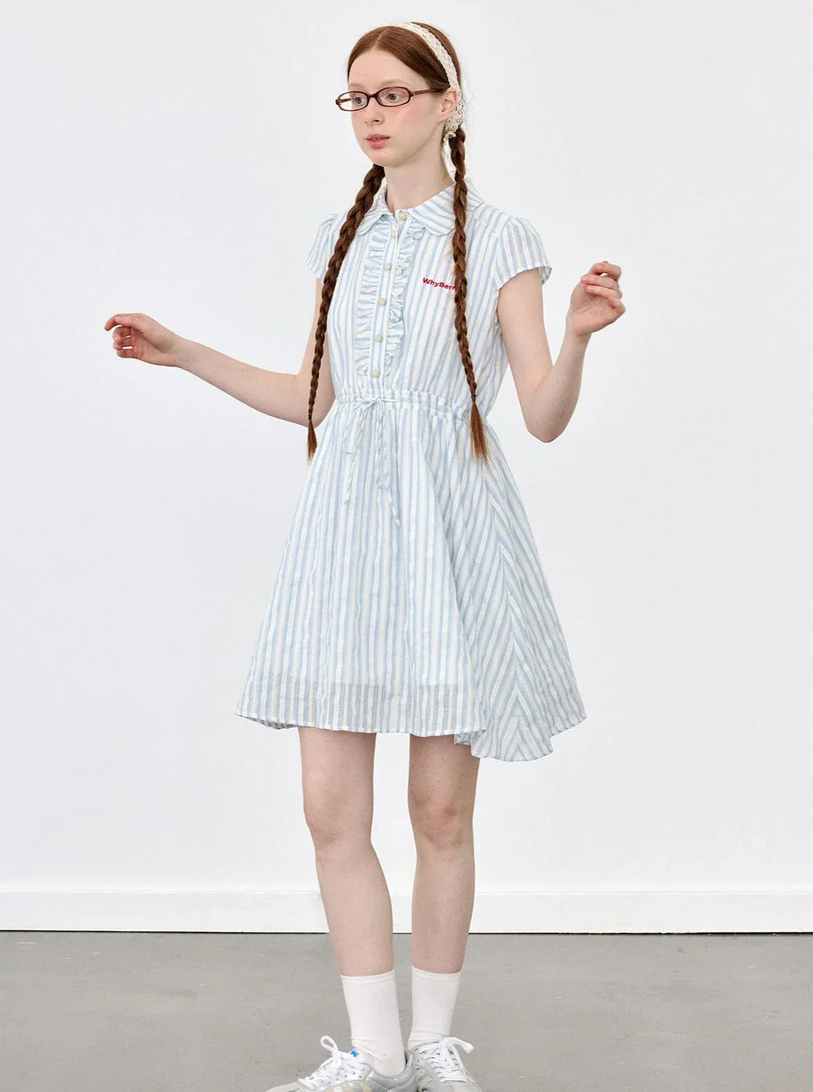 Blue White Plaid Preppy Dress