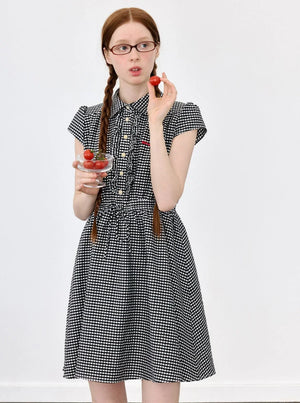 Blue White Plaid Preppy Dress
