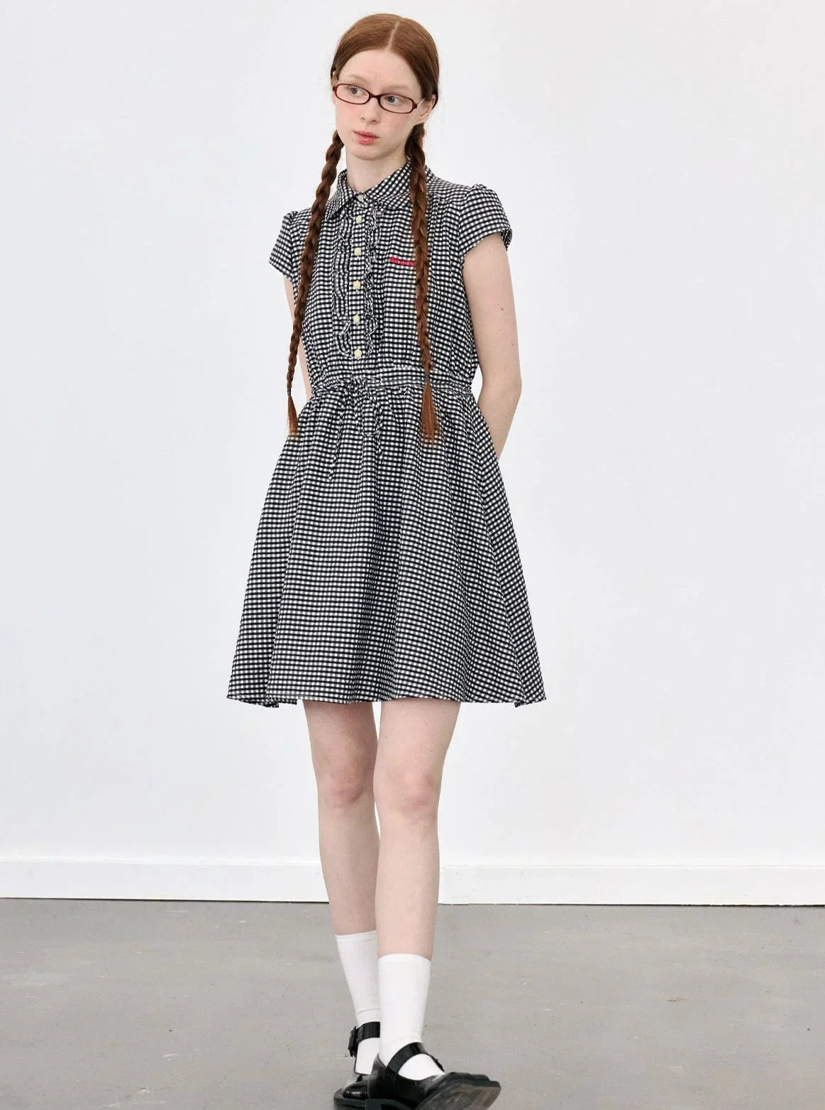 Blue White Plaid Preppy Dress