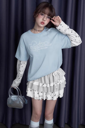 Blue & White Splice T-Shirt