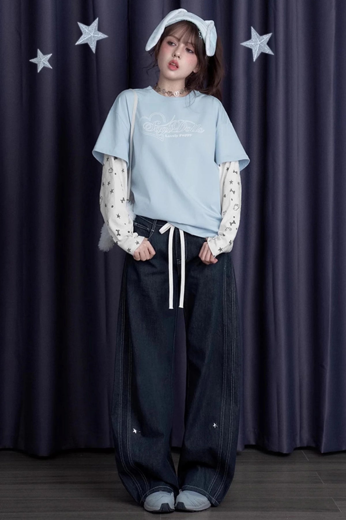Blue & White Splice T-Shirt