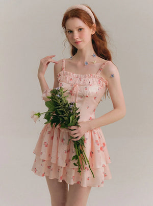 Blush Satin Suspender Dress
