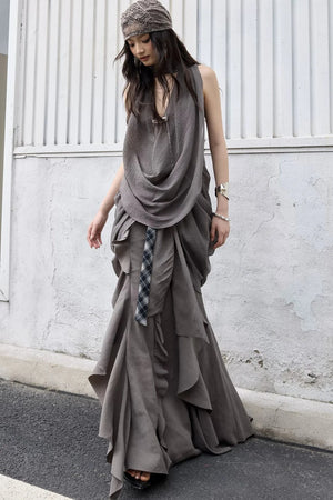 Bohemian Distressed Ruffled Skirt
