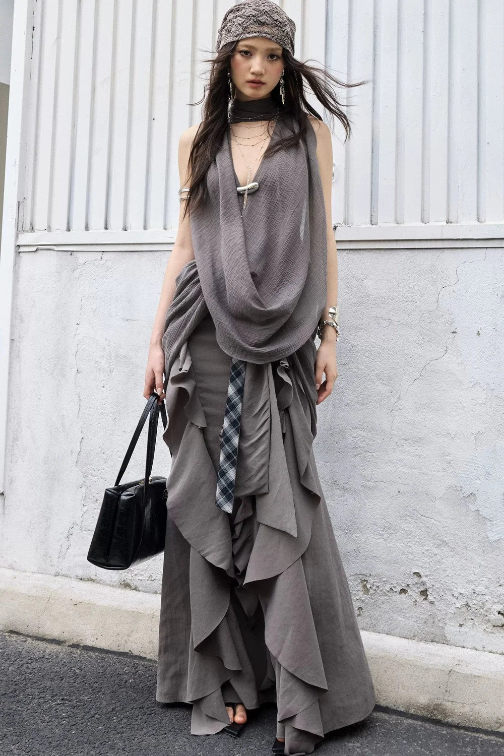 Bohemian Distressed Ruffled Skirt