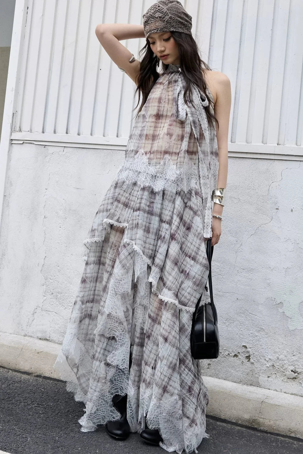 Bohemian Lace Plaid Two-Piece Set-Up