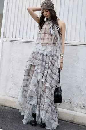 Bohemian Lace Plaid Two-Piece Set-Up