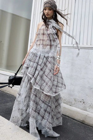 Bohemian Lace Plaid Two-Piece Set-Up