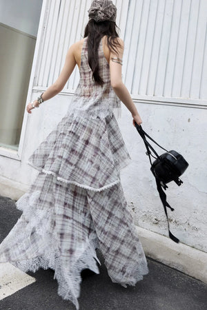 Bohemian Lace Plaid Two-Piece Set-Up
